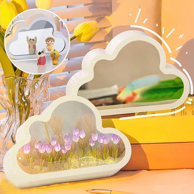 🌷😍ESPEJO Y LAMPARA 3D TULIPANES ETERNO 🌷😍