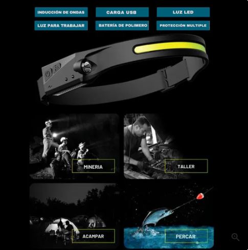 LINTERNA LED FRONTAL CON SENSOR DE MOVIMIENTO