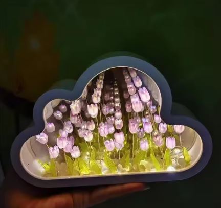 🌷😍ESPEJO Y LAMPARA 3D TULIPANES ETERNO 🌷😍