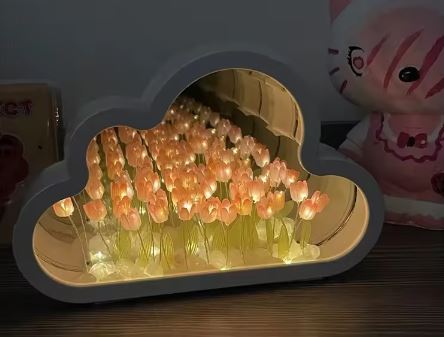 🌷😍ESPEJO Y LAMPARA 3D TULIPANES ETERNO 🌷😍