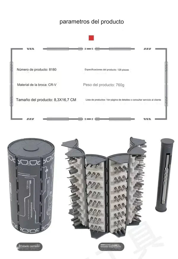 Juego de 128 Destornilladores en 1