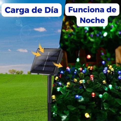 Luces de navidad con panel solar