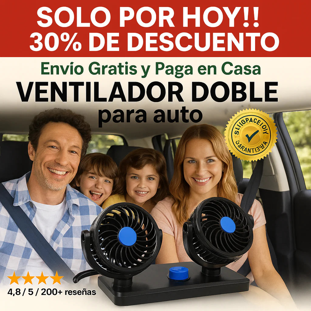 VENTILADOR DOBLE DE AUTO 360