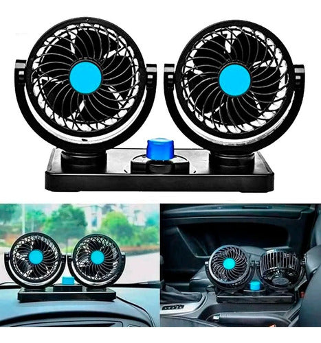 VENTILADOR DOBLE 360° PARA AUTO